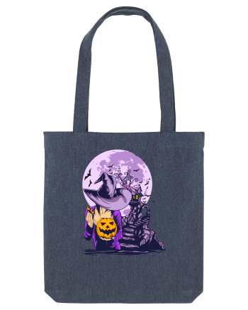 Sexy Purple Pumpkin Witch Midnight Blue