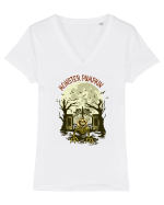 Ugly Monster Pumpkin Tricou mânecă scurtă guler V Damă Evoker