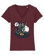 Witches Night Tricou mânecă scurtă guler V Damă Evoker