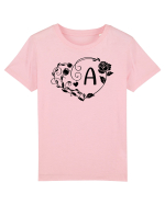 Litera A - negru Tricou mânecă scurtă  Copii Mini Creator