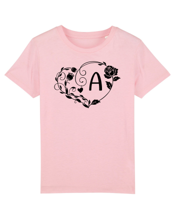 Litera A - negru Cotton Pink