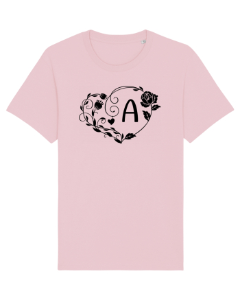 Litera A - negru Cotton Pink