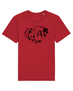 Litera A - negru Tricou mânecă scurtă Unisex Rocker