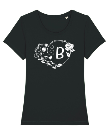 Litera B - alb Black