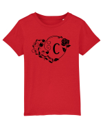 Litera C - negru Tricou mânecă scurtă  Copii Mini Creator
