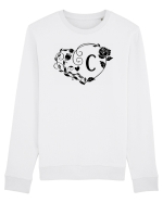 Litera C - negru Bluză mânecă lungă Unisex Rise