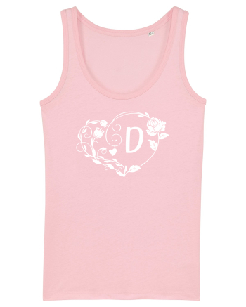 Litera D - alb Cotton Pink