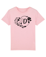 Litera D - negru Tricou mânecă scurtă  Copii Mini Creator
