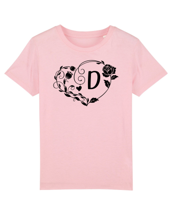Litera D - negru Cotton Pink