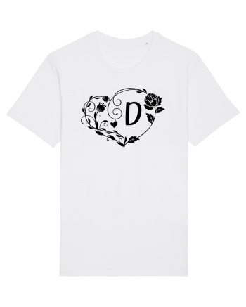 Litera D - negru White