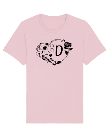 Litera D - negru Cotton Pink