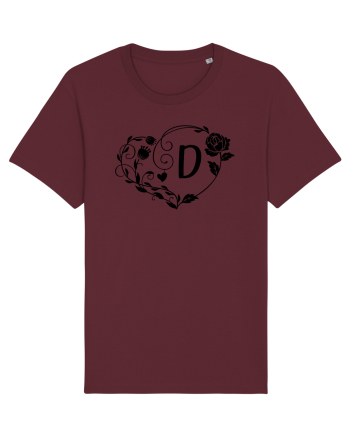 Litera D - negru Burgundy