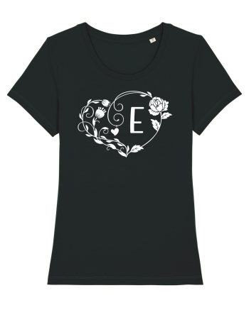 Litera E - alb Black