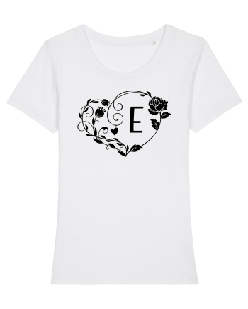 Litera E - negru White