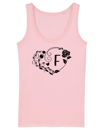 Litera F - negru Cotton Pink
