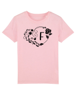 Litera F - negru Tricou mânecă scurtă  Copii Mini Creator