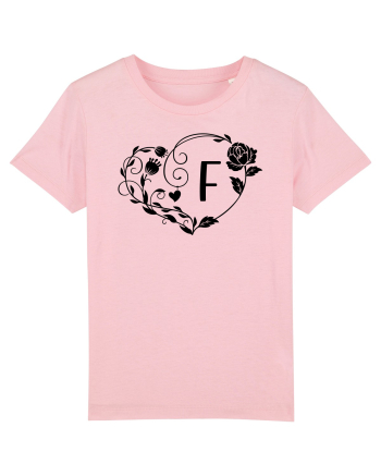 Litera F - negru Cotton Pink