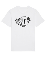 Litera F - negru Tricou mânecă scurtă Unisex Rocker