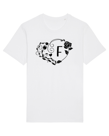 Litera F - negru White