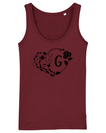Litera G - negru Burgundy