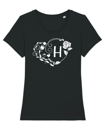 Litera H - alb Black