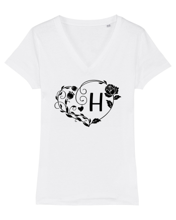 Litera H - negru White