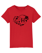 Litera H - negru Tricou mânecă scurtă  Copii Mini Creator