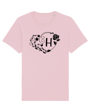 Litera H - negru Cotton Pink