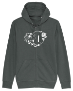 Litera I - alb Hanorac cu fermoar Unisex Connector