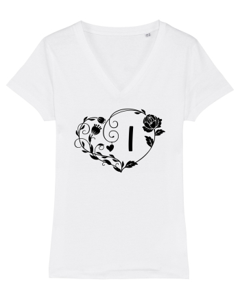 Litera I - negru White