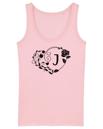 Litera J - negru Cotton Pink
