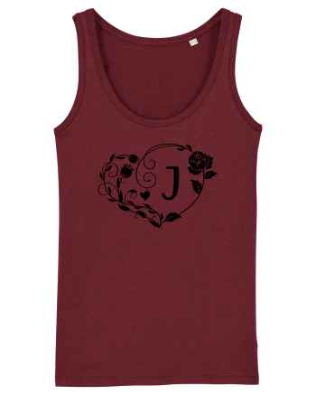 Litera J - negru Burgundy