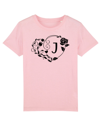 Litera J - negru Cotton Pink