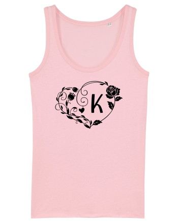 Litera K - negru Cotton Pink