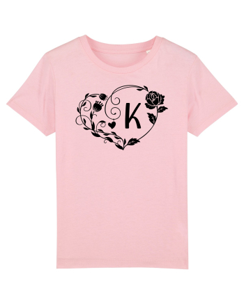 Litera K - negru Cotton Pink
