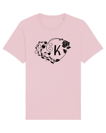 Litera K - negru Cotton Pink
