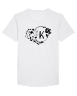 Litera K - negru Tricou mânecă scurtă guler larg Bărbat Skater