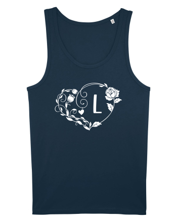 Litera L - alb Navy