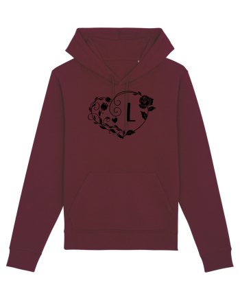 Litera L - negru Burgundy