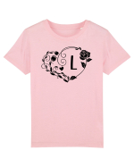 Litera L - negru Tricou mânecă scurtă  Copii Mini Creator