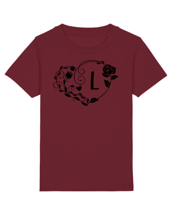 Litera L - negru Burgundy