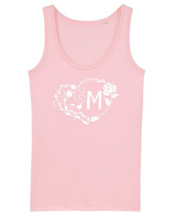 Litera M - alb Cotton Pink