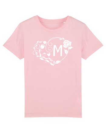 Litera M - alb Cotton Pink