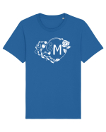 Litera M - alb Tricou mânecă scurtă Unisex Rocker