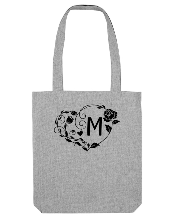 Litera M - negru Heather Grey