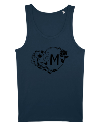 Litera M - negru Navy