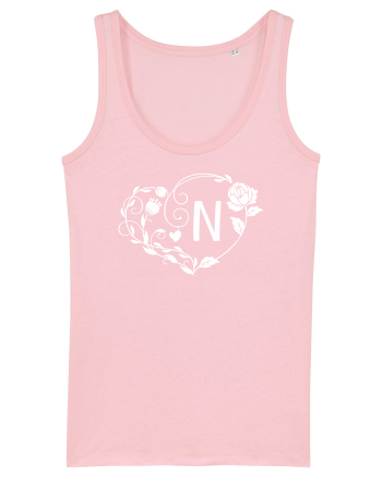 Litera N - alb Cotton Pink
