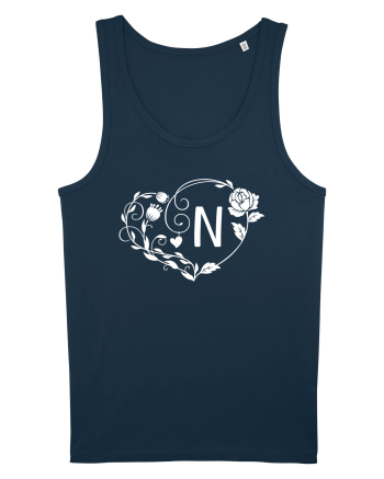 Litera N - alb Navy