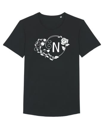 Litera N - alb Black