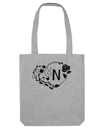 Litera N - negru Heather Grey